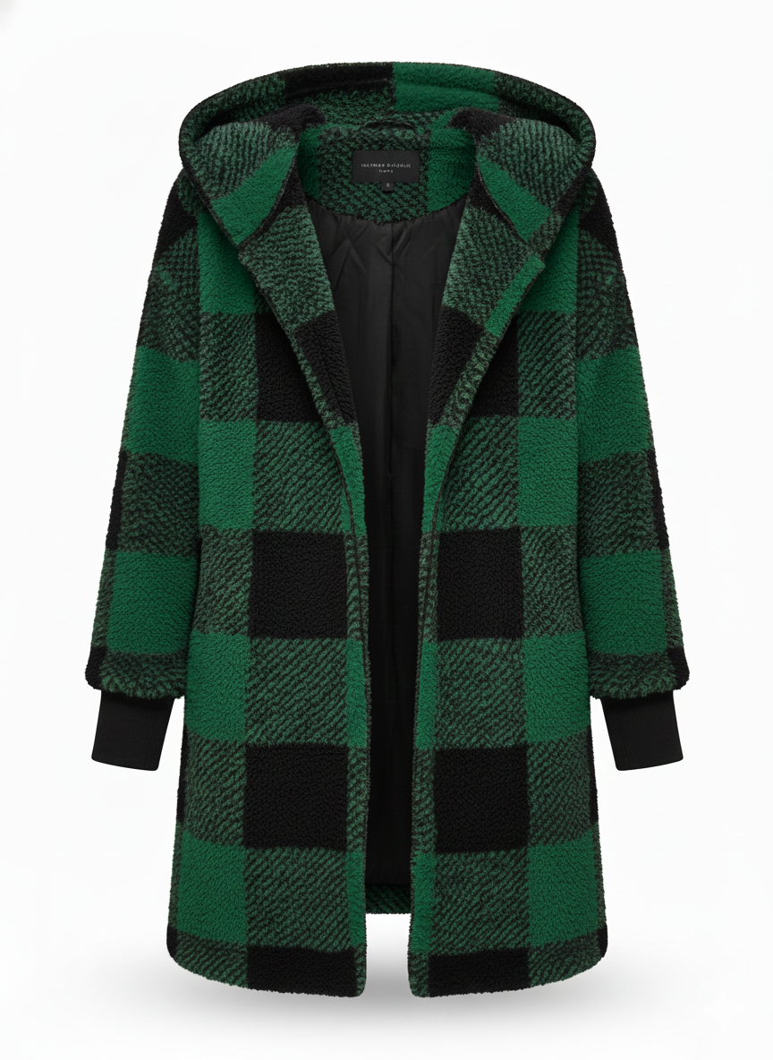 Loose Plaid Sweater Cardigan