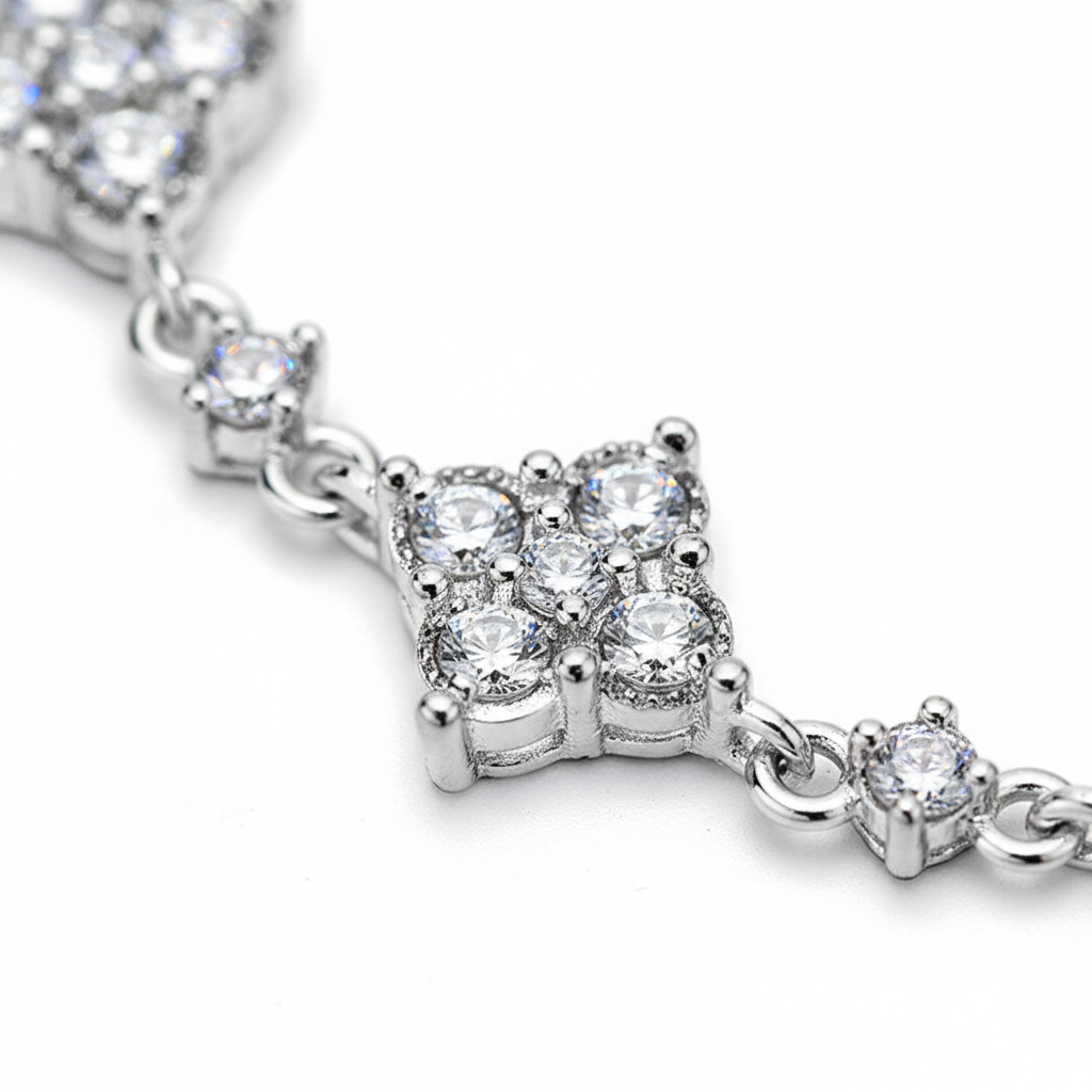 S925 Sterling Silver Moissanite Four-leaf Clover Bracelet For Women