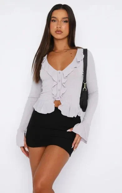 Boho Ruffle Draw Tee - Livellia