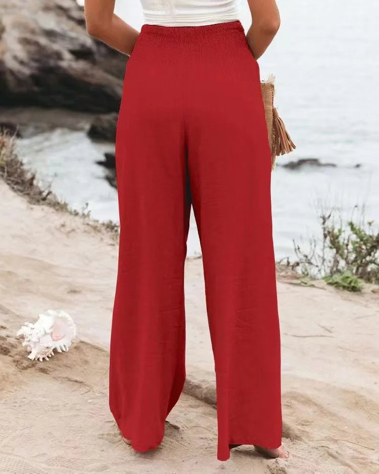 Coastal Breeze Wide-Leg Trousers - Livellia