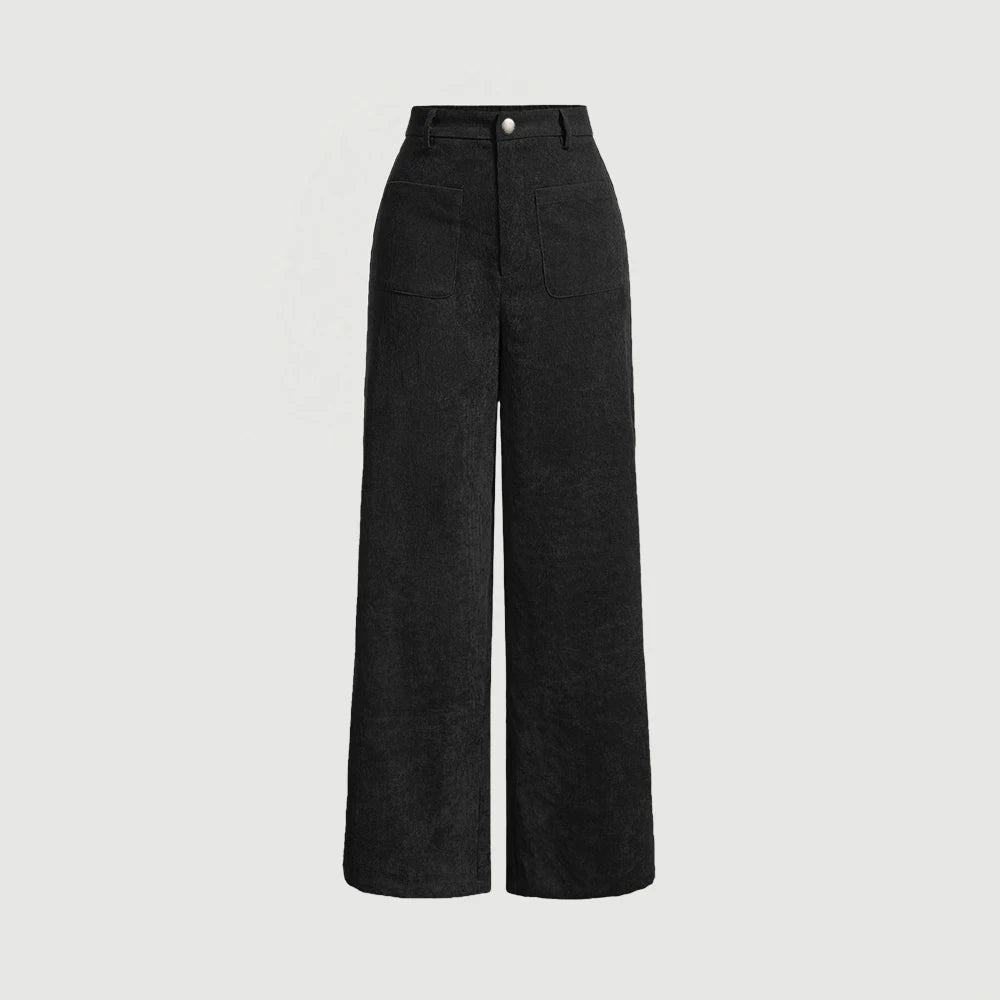 Mia Muse Women's High Waist Casual Pants Retro Vintage Pocket Full Length All Season Multi-Occasion Trousers