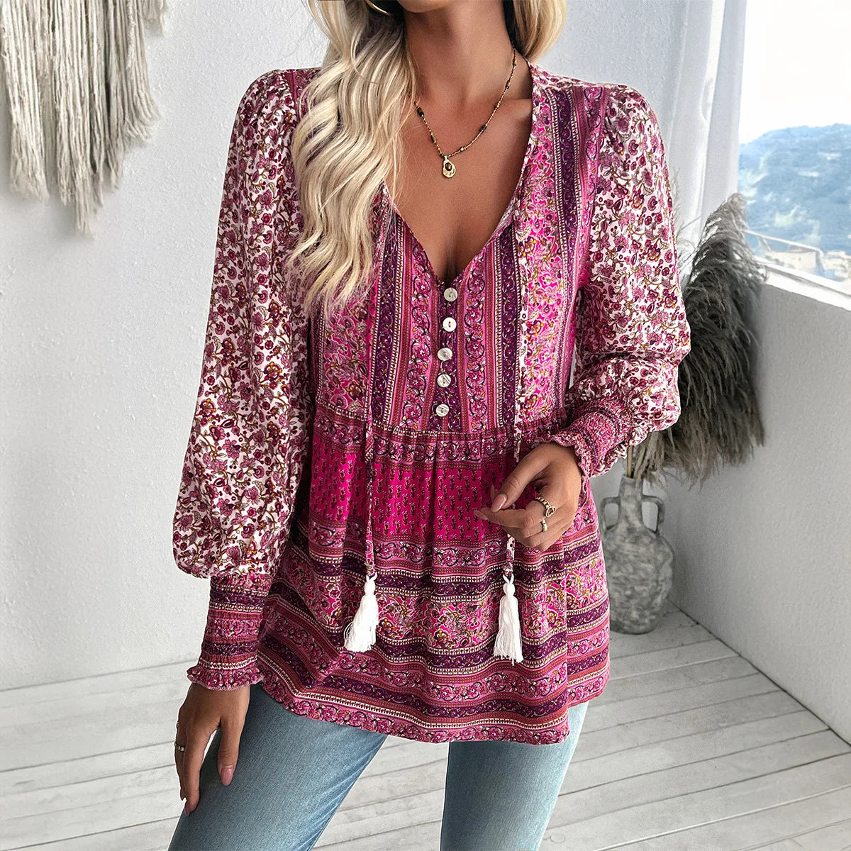 Boho Blossom Blouse - Livellia