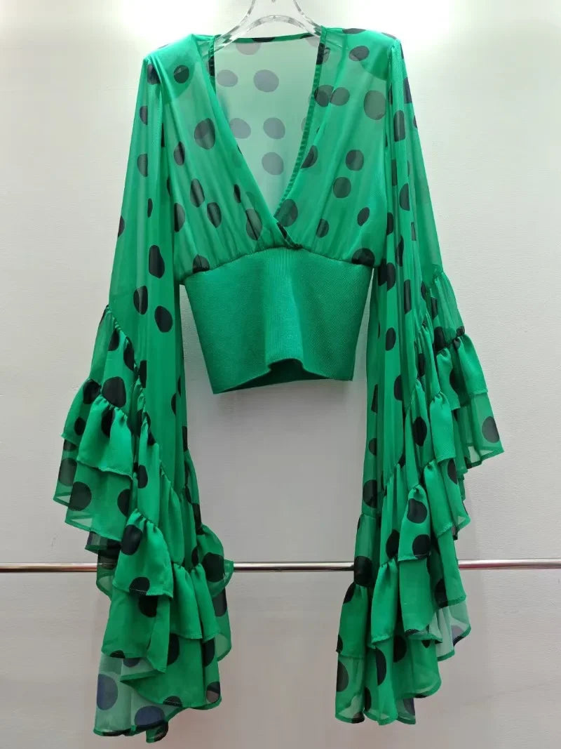 Vintage Dot Polka Blouse - Livellia