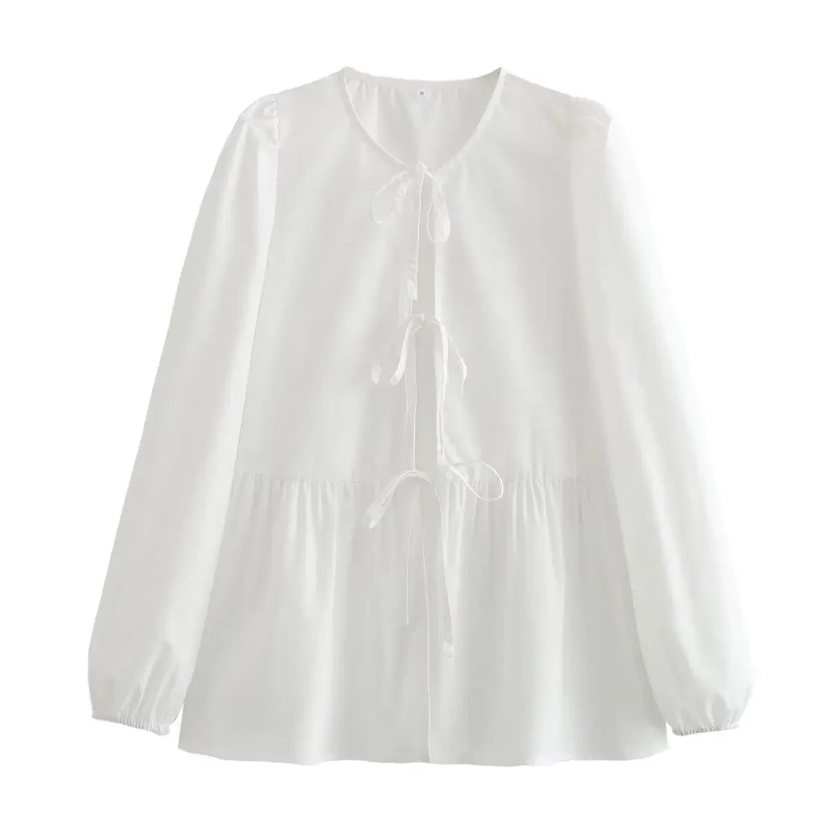 Vintage Puff Sleeve Ruffle Blouse - Livellia