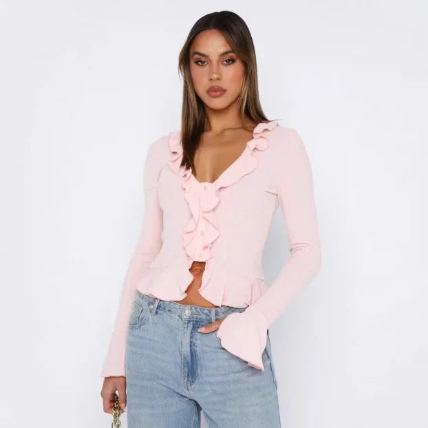 Boho Ruffle Draw Tee - Livellia