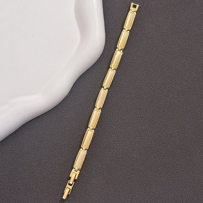 Geometric Rose Gold Opal Bracelet For Women