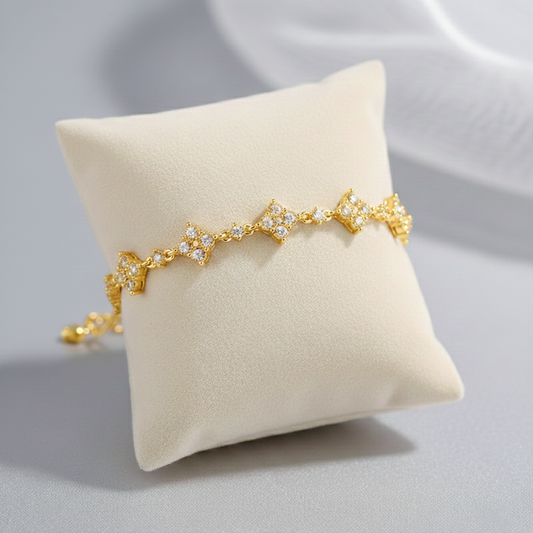 S925 Sterling Silver Moissanite Four-leaf Clover Bracelet For Women