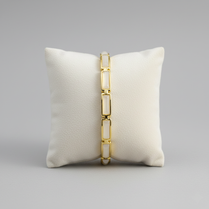 Geometric Rose Gold Opal Bracelet For Women