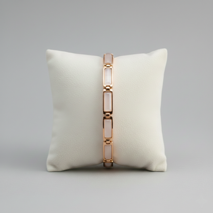 Geometric Rose Gold Opal Bracelet For Women