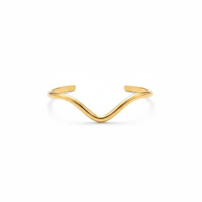 Niche Minimalist Open-end Gold Ripple Line Bracelet