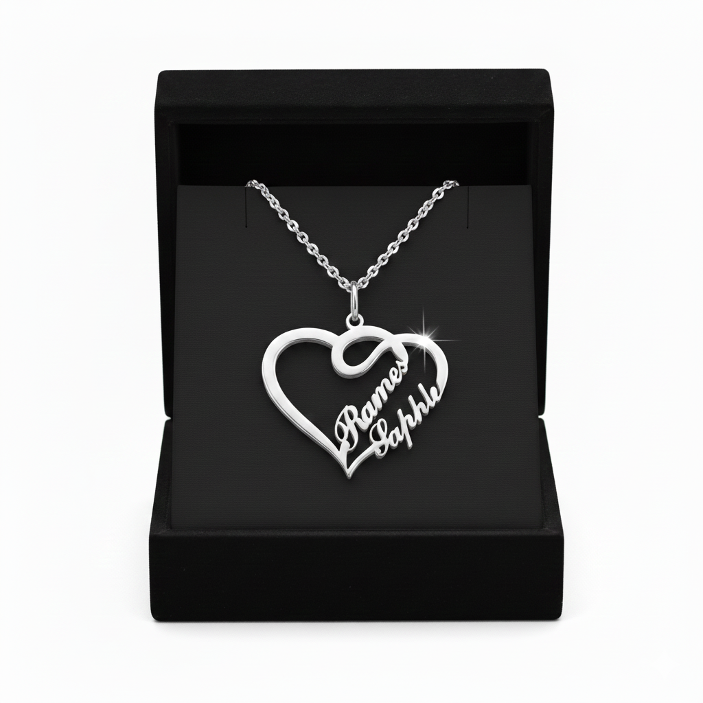 Elegant Name Heart Pendant