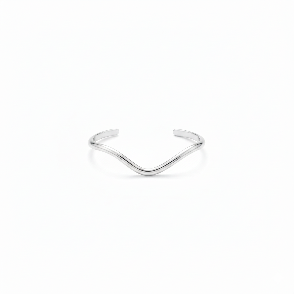 Niche Minimalist Open-end Gold Ripple Line Bracelet