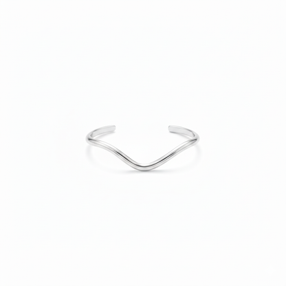 Niche Minimalist Open-end Gold Ripple Line Bracelet