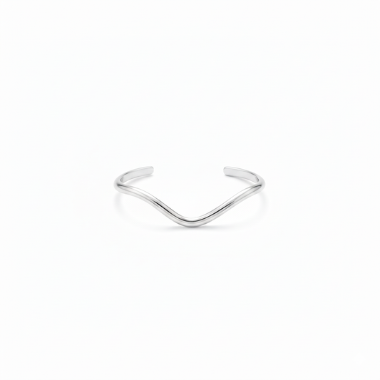 Niche Minimalist Open-end Gold Ripple Line Bracelet