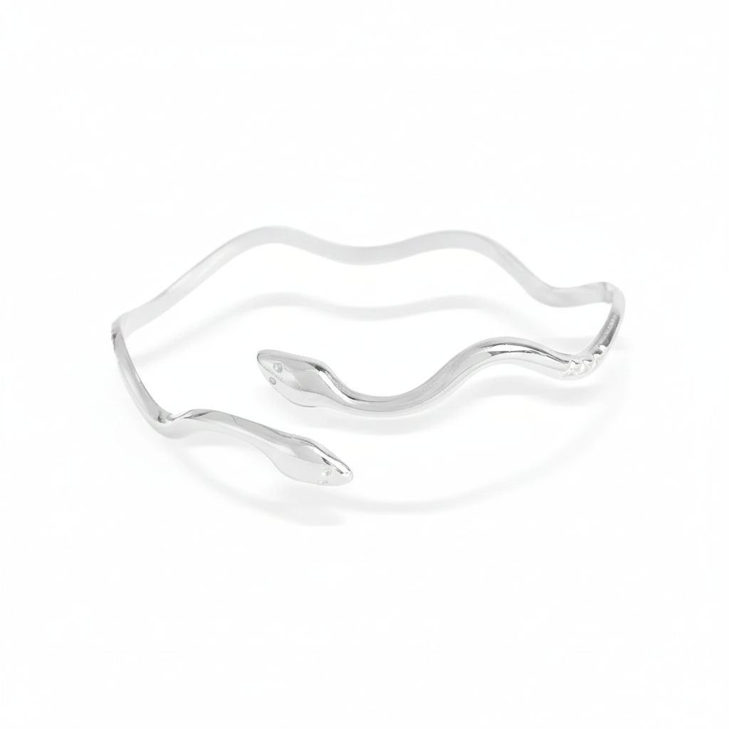 Niche Minimalist Open-end Gold Ripple Line Bracelet
