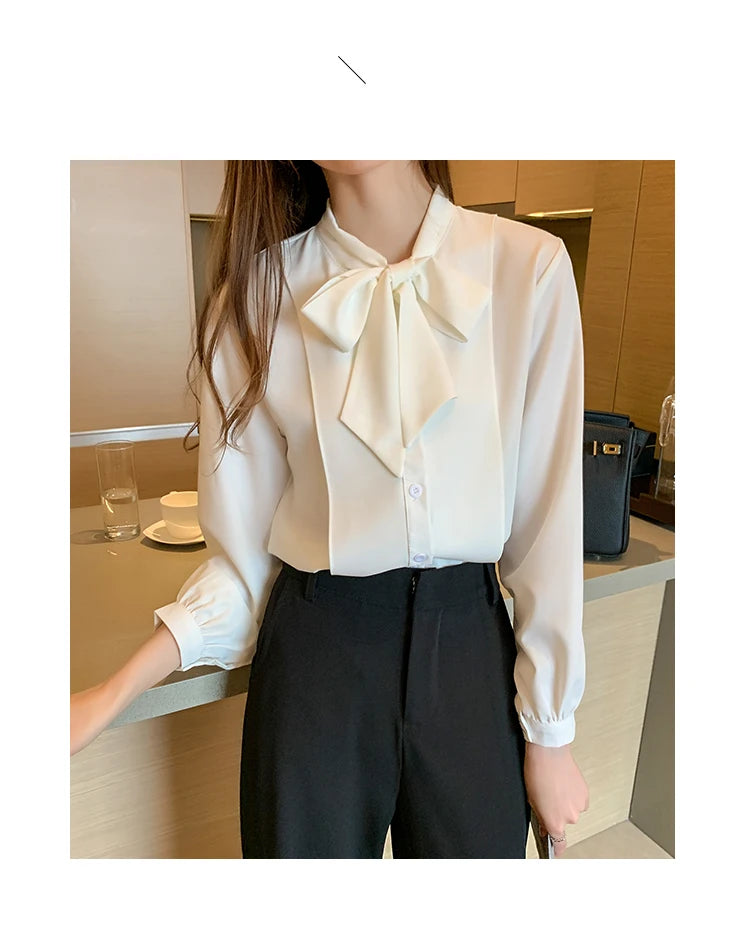 Azure Bow Tie Blouse - Livellia
