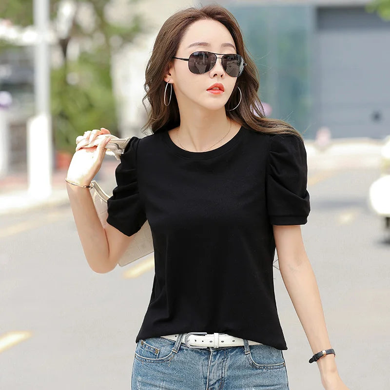 Harajuku Puff Knit Tee - Livellia