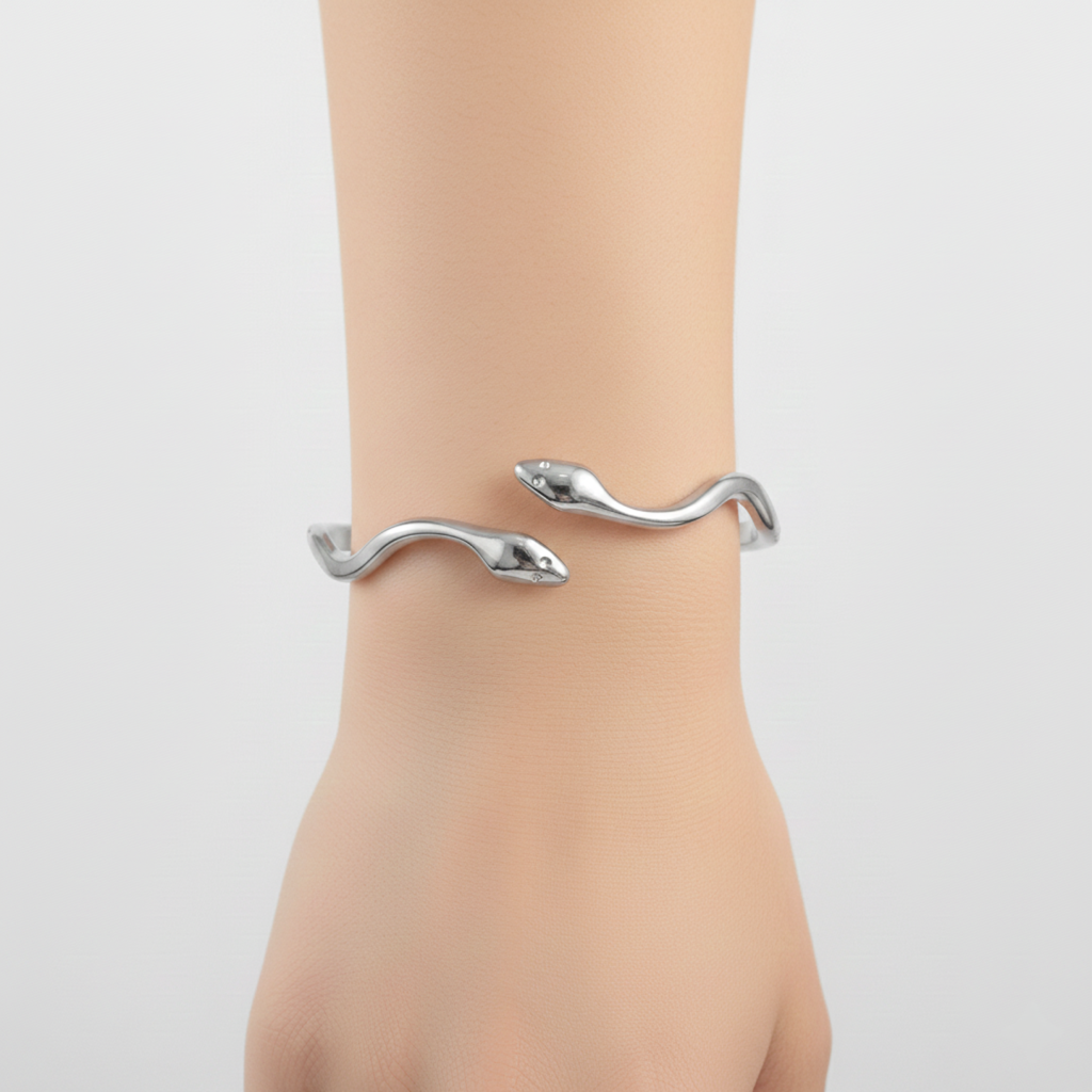 Niche Minimalist Open-end Gold Ripple Line Bracelet