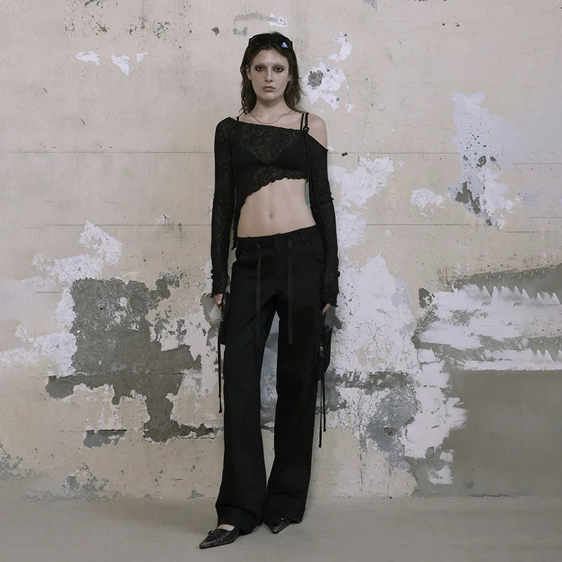 Asymmetric Lace-Up Top - Livellia