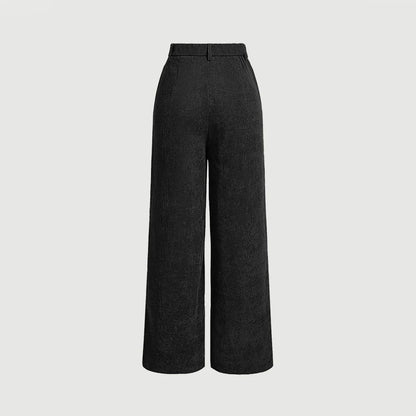 Mia Muse Women's High Waist Casual Pants Retro Vintage Pocket Full Length All Season Multi-Occasion Trousers