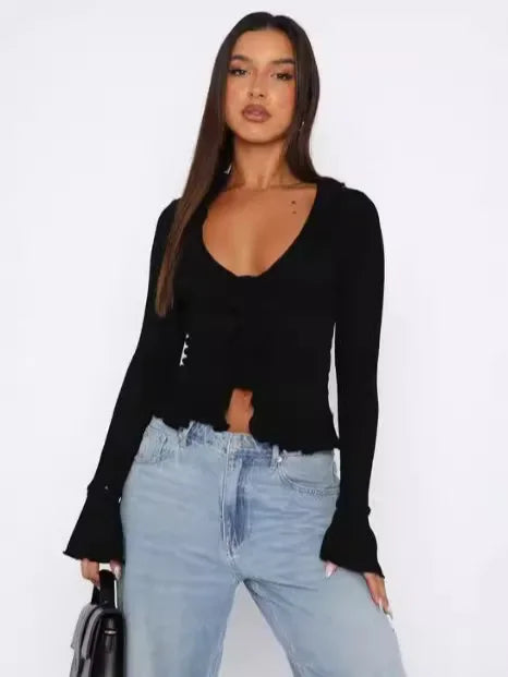 Boho Ruffle Draw Tee - Livellia