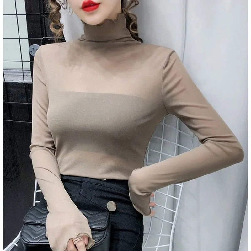 Mesh Roll Neck Top - Livellia
