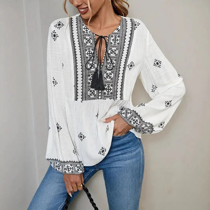 Boho Print Blouse - Livellia