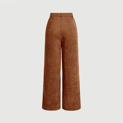 Mia Muse Women's High Waist Casual Pants Retro Vintage Pocket Full Length All Season Multi-Occasion Trousers