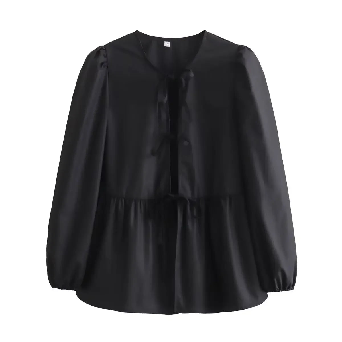 Vintage Puff Sleeve Ruffle Blouse - Livellia
