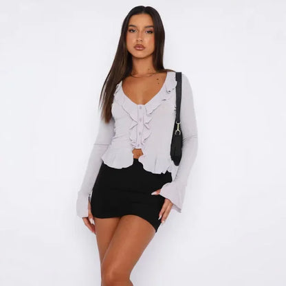 Boho Ruffle Draw Tee - Livellia