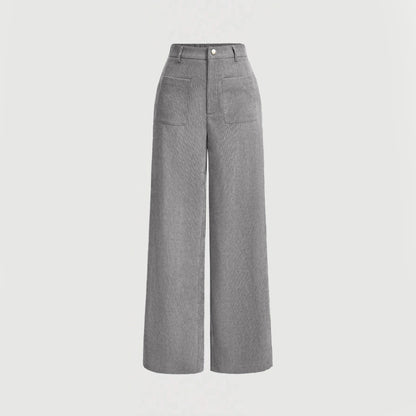 Mia Muse Women's High Waist Casual Pants Retro Vintage Pocket Full Length All Season Multi-Occasion Trousers