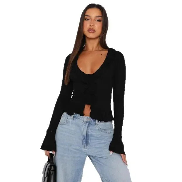 Boho Ruffle Draw Tee - Livellia