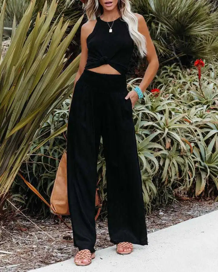 Coastal Breeze Wide-Leg Trousers - Livellia