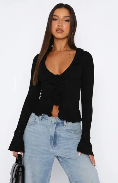 Boho Ruffle Draw Tee - Livellia