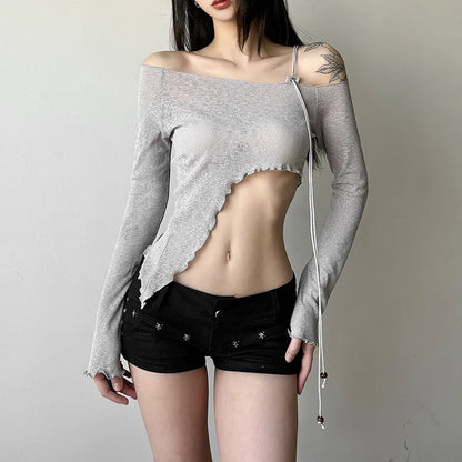 Asymmetric Lace-Up Top - Livellia