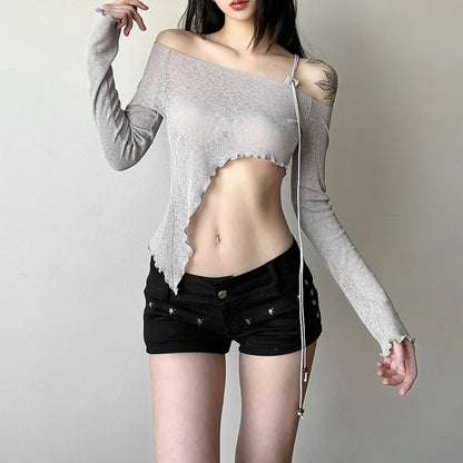 Asymmetric Lace-Up Top - Livellia