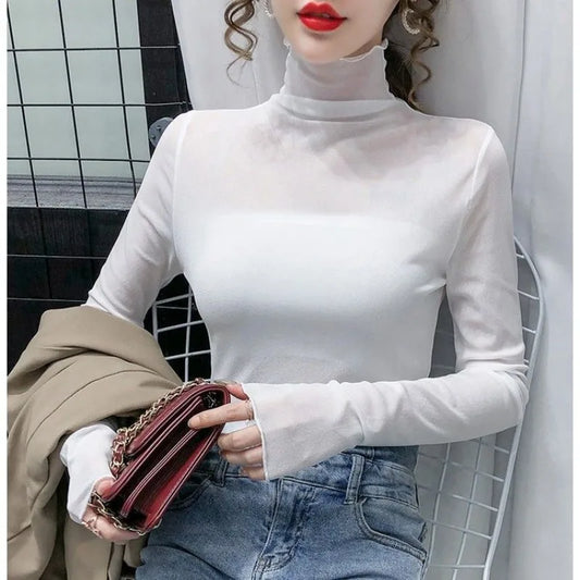 Mesh Roll Neck Top - Livellia
