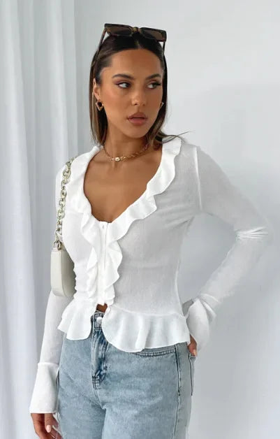 Boho Ruffle Draw Tee - Livellia