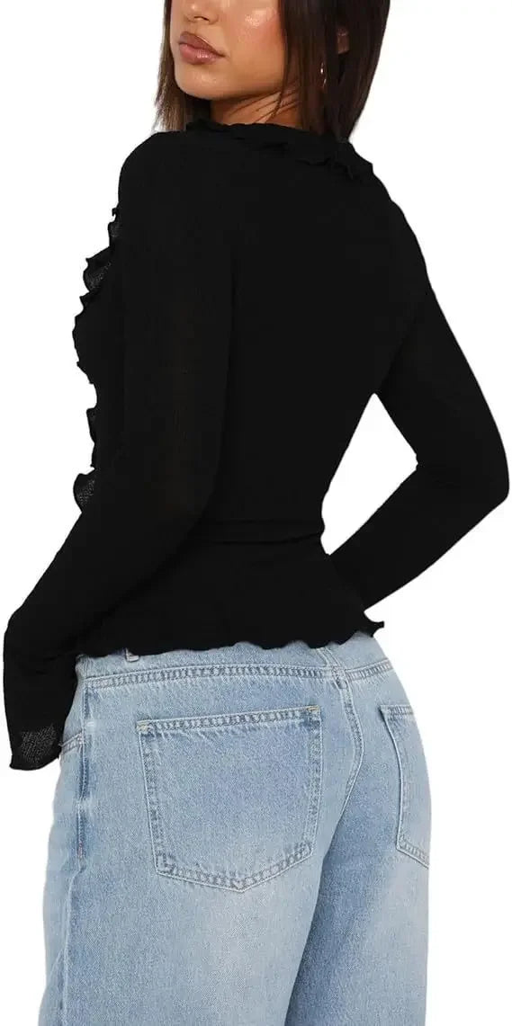 Boho Ruffle Draw Tee - Livellia