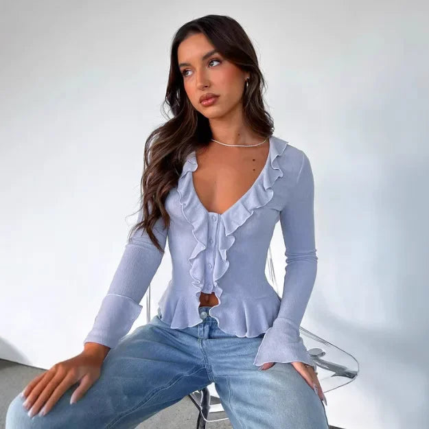 Boho Ruffle Draw Tee - Livellia