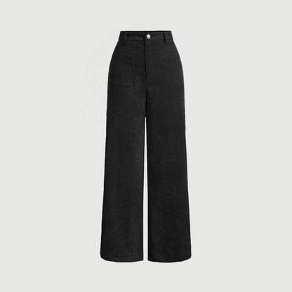 Mia Muse Women's High Waist Casual Pants Retro Vintage Pocket Full Length All Season Multi-Occasion Trousers