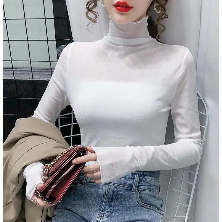Mesh Roll Neck Top - Livellia