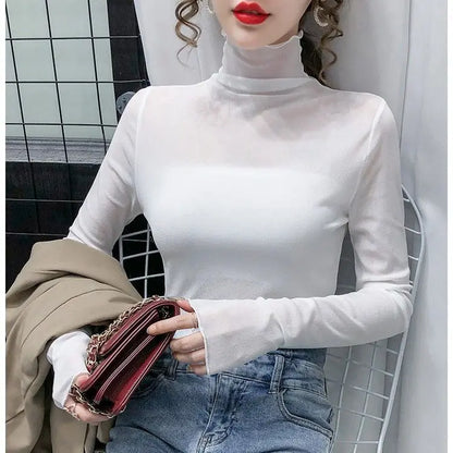 Mesh Roll Neck Top - Livellia