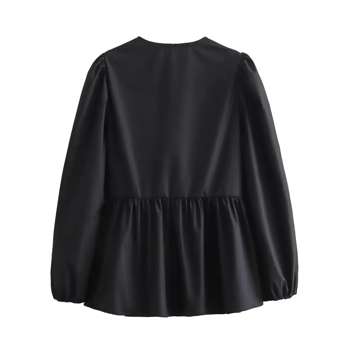 Vintage Puff Sleeve Ruffle Blouse - Livellia
