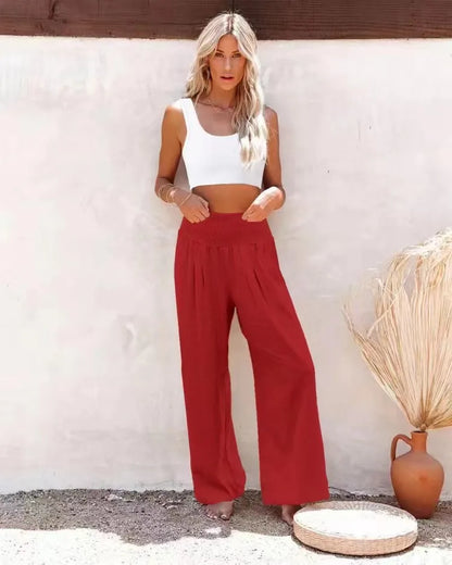 Coastal Breeze Wide-Leg Trousers - Livellia