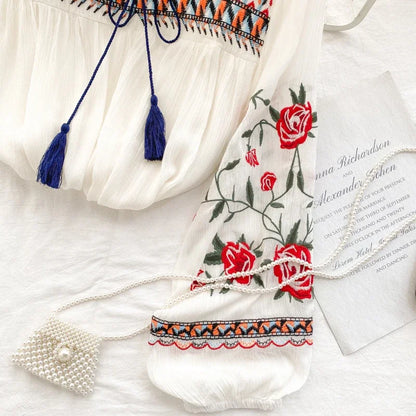 Boho Embroidered Blouse - Livellia