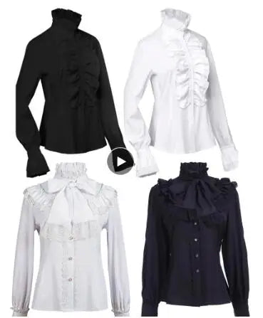 Elegant Gothic Aristocrat Lace Blouse - Livellia
