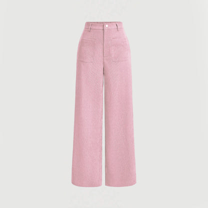 Mia Muse Women's High Waist Casual Pants Retro Vintage Pocket Full Length All Season Multi-Occasion Trousers