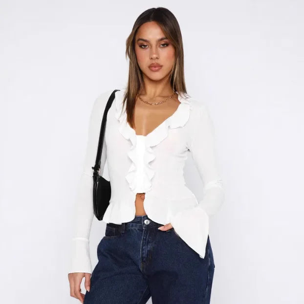 Boho Ruffle Draw Tee - Livellia