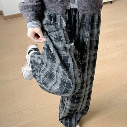 Plaid Chic High-Waist Trousers - Livellia